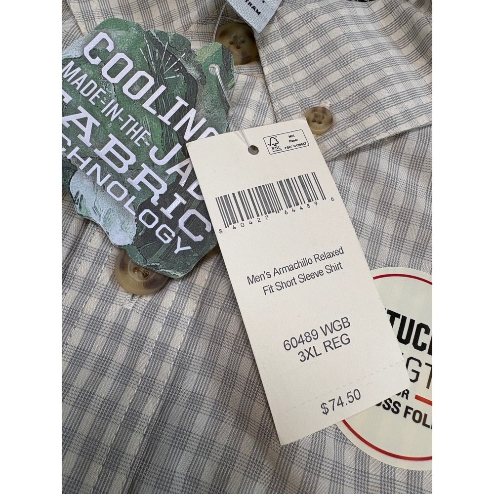 Duluth Men's Whitecap Gray Grid Check Relaxed Fit Shirt NWT 3XL - Picture 6 of 8